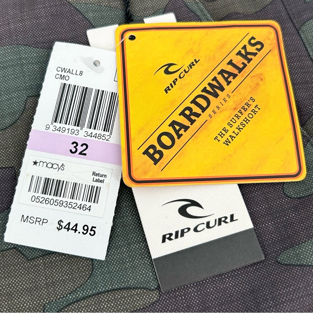 NWT Rip Curl Men’s Green and Gray Camo Boardwalk Hybrid Shorts Waist 32 - Picture 12 of 12